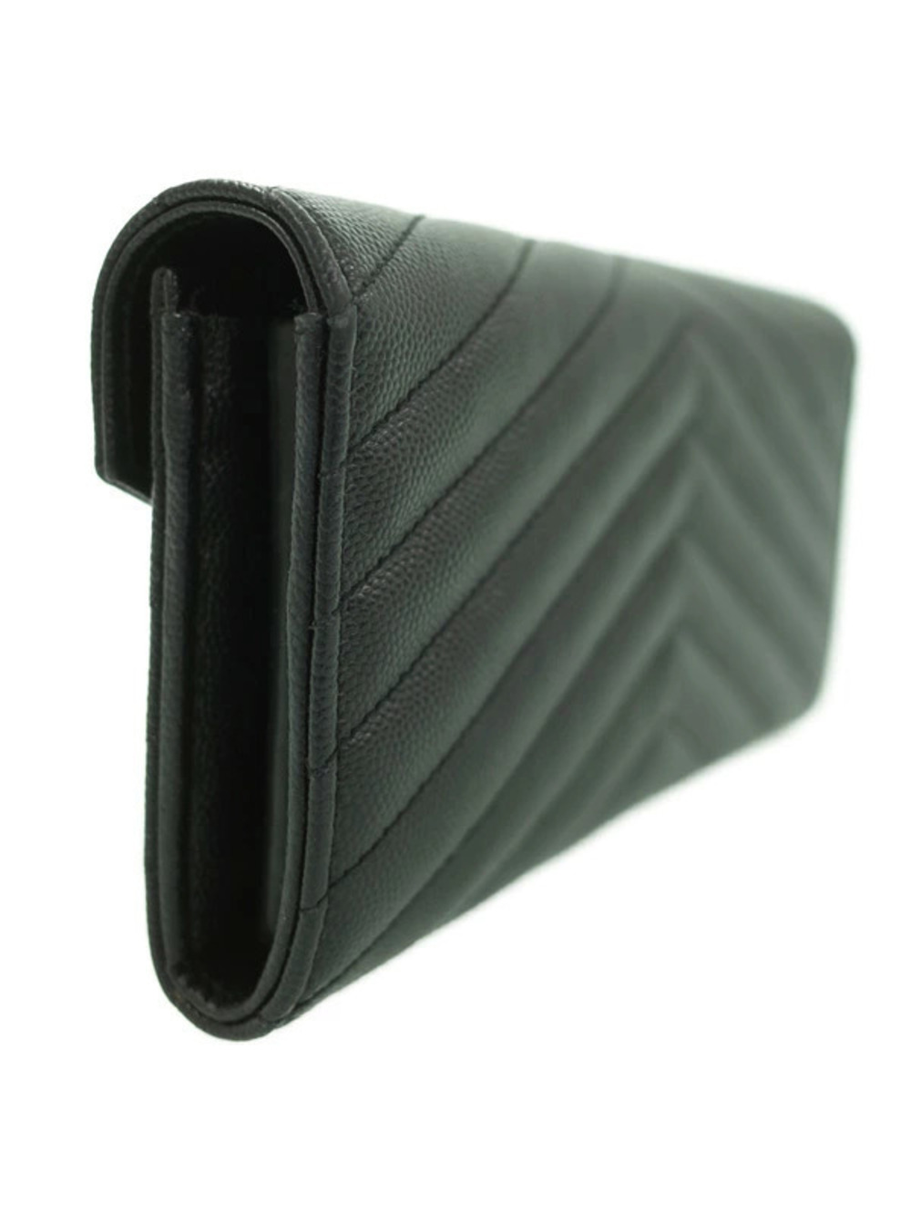 Saint Laurent Flap Monogram Wallet Bi fold Paris Long Brown